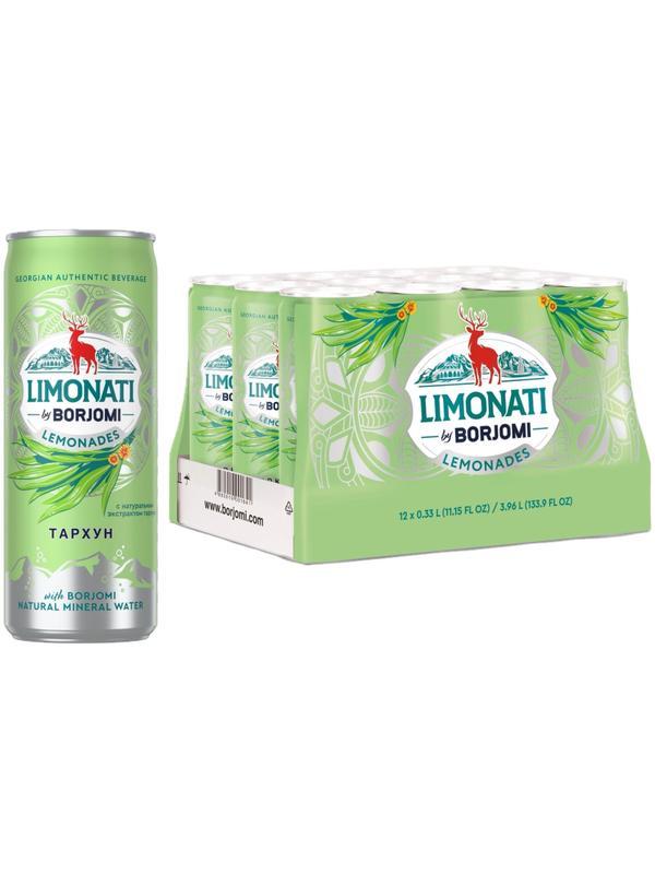 Напиток Боржоми газированный Тархун ж/б, 0.33 л