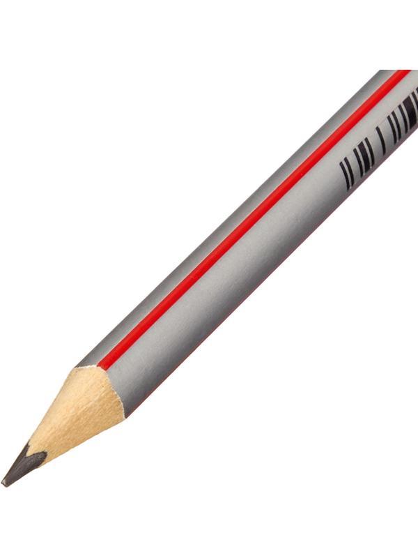 Карандаш чернографитный M&G, 2B, трехгранный, дерево, ластик, ассорти