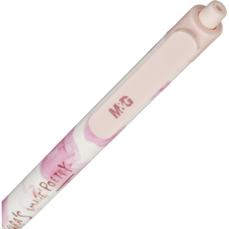 Ручка шариковая автоматическая M&G Sakura Time, д.ш.0,5мм,син,масл, ассорт