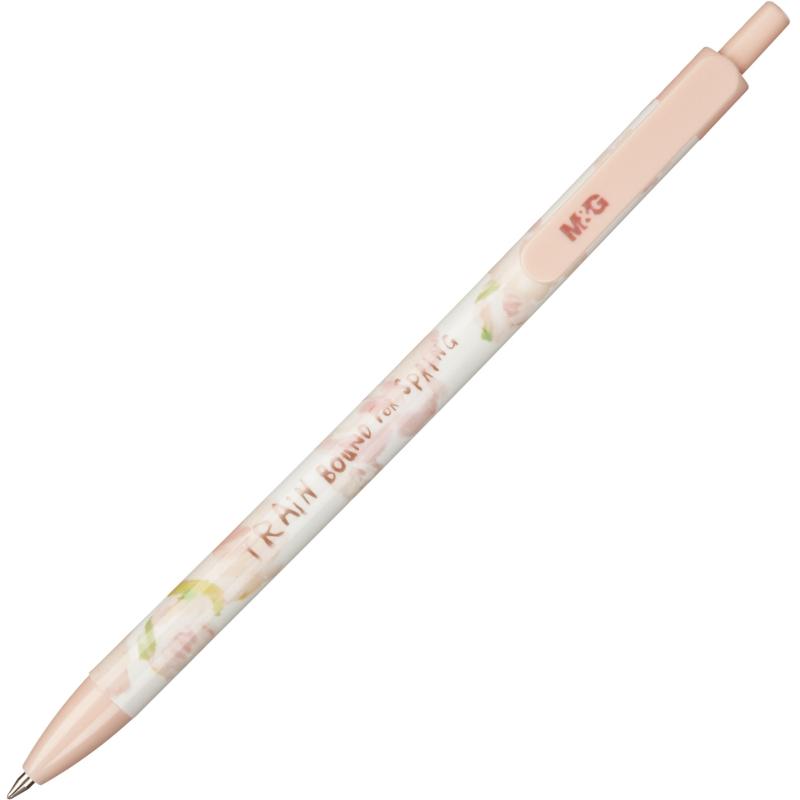 Ручка шариковая автоматическая M&G Sakura Time, д.ш.0,5мм,син,масл, ассорт