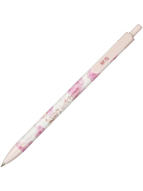 Ручка шариковая автоматическая M&G Sakura Time, д.ш.0,5мм,син,масл, ассорт