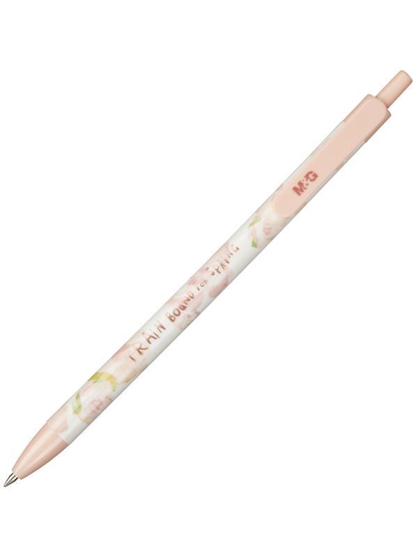 Ручка шариковая автоматическая M&G Sakura Time, д.ш.0,5мм,син,масл, ассорт