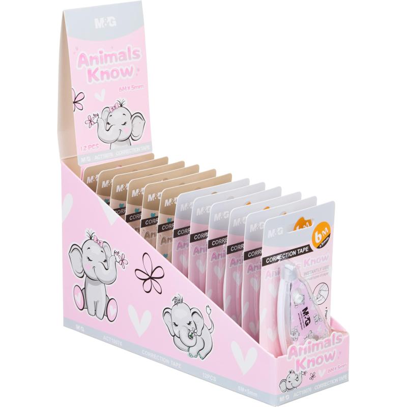 Корректирующая лента M&G Animal Planet, 5 мм x6 м, ассорти