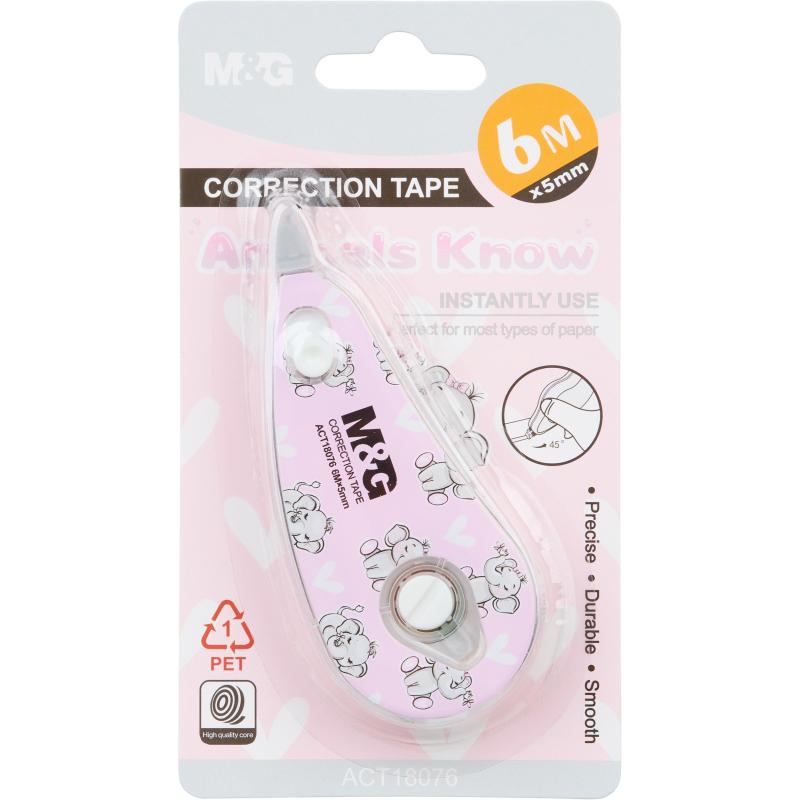 Корректирующая лента M&G Animal Planet, 5 мм x6 м, ассорти