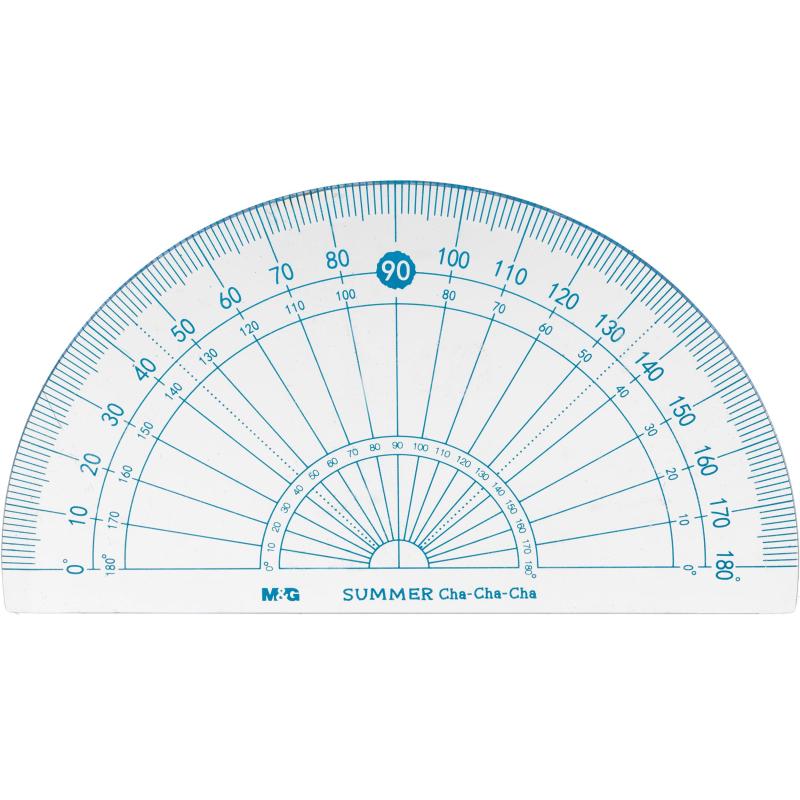 Набор чертежный M&G Summer Cha Cha (лин, транс, 2 треуг), в ПВХ конверте