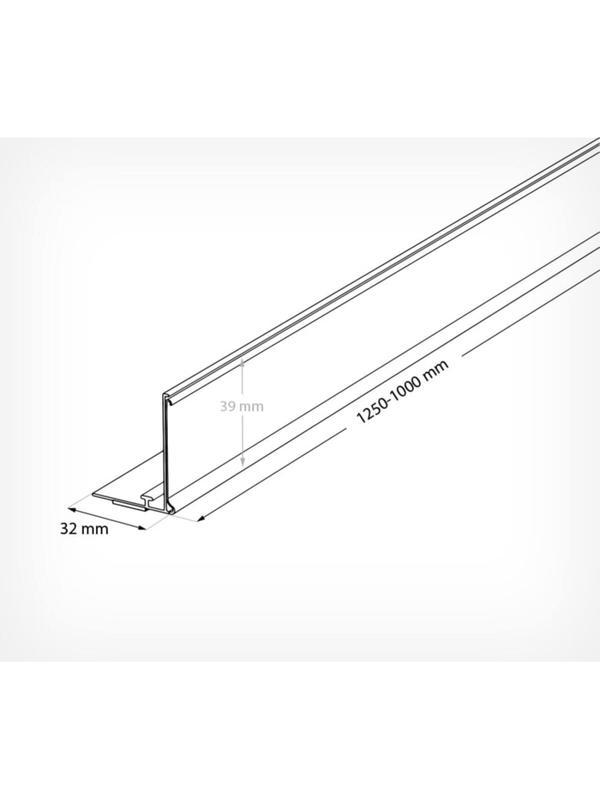 Ценникодержатель полоч. самокл.Т-проф.,ME 39x1000мм, прозрач., 50шт/уп