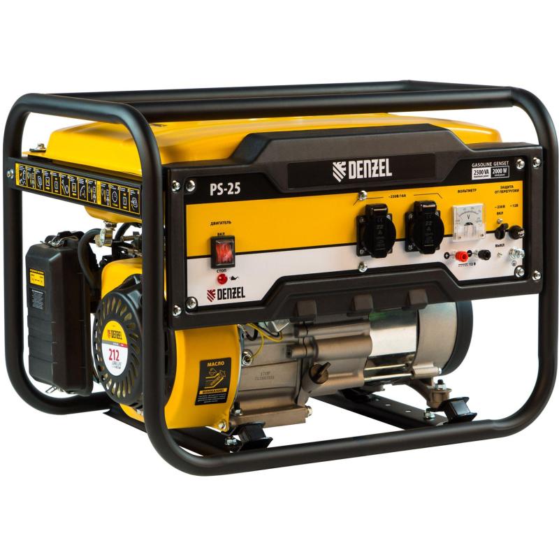 Генератор бензиновый Denzel PS-25, 2,5 кВт, 230В