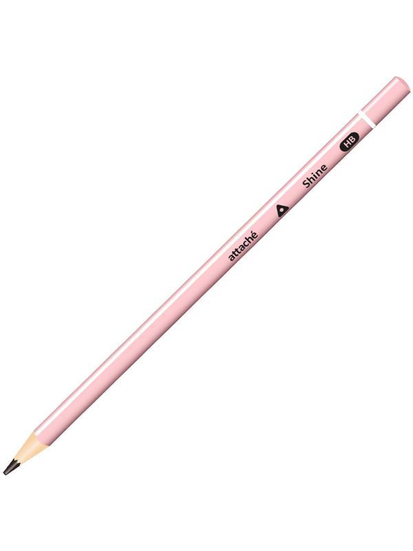 Карандаш чернографитный Attache, трехгранный, б/ласт, ассорти