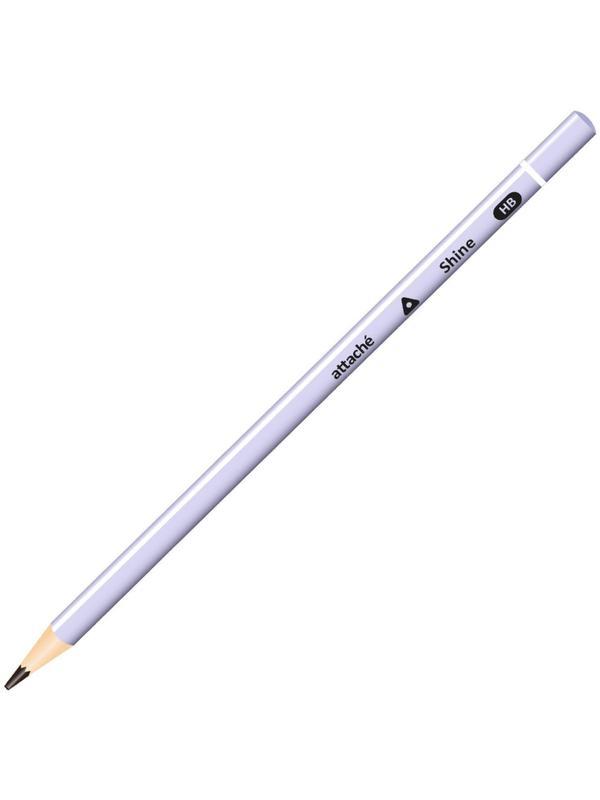 Карандаш чернографитный Attache, трехгранный, б/ласт, ассорти