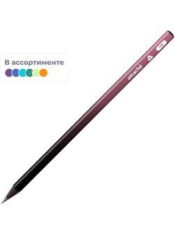 Карандаш чернографитный Attache Градиент, трехгран,черн.дер.,б/ласт,ассорти