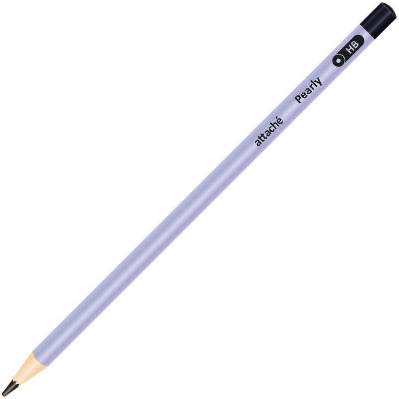 Карандаш чернографитный Attache Pearly, круглый, б/ласт, ассорти