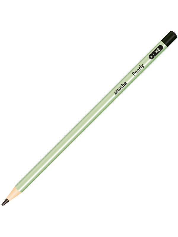 Карандаш чернографитный Attache Pearly, круглый, б/ласт, ассорти