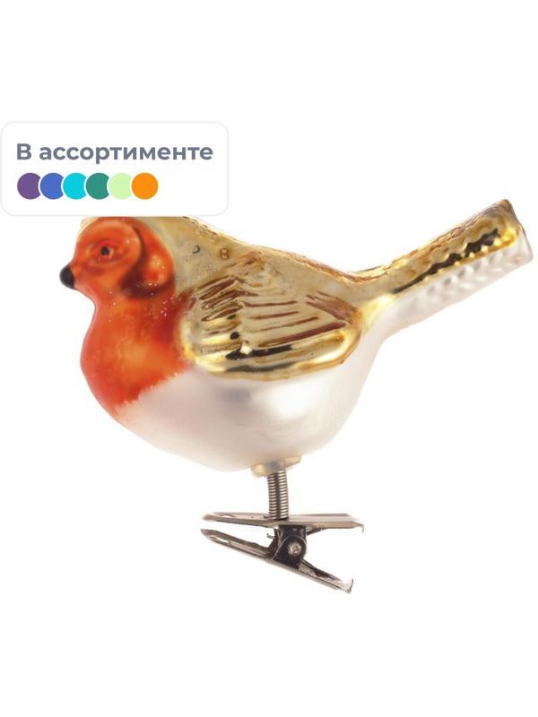 Игрушка НГ на прищепке Птичка L8 W5 H8см,4в.,719816