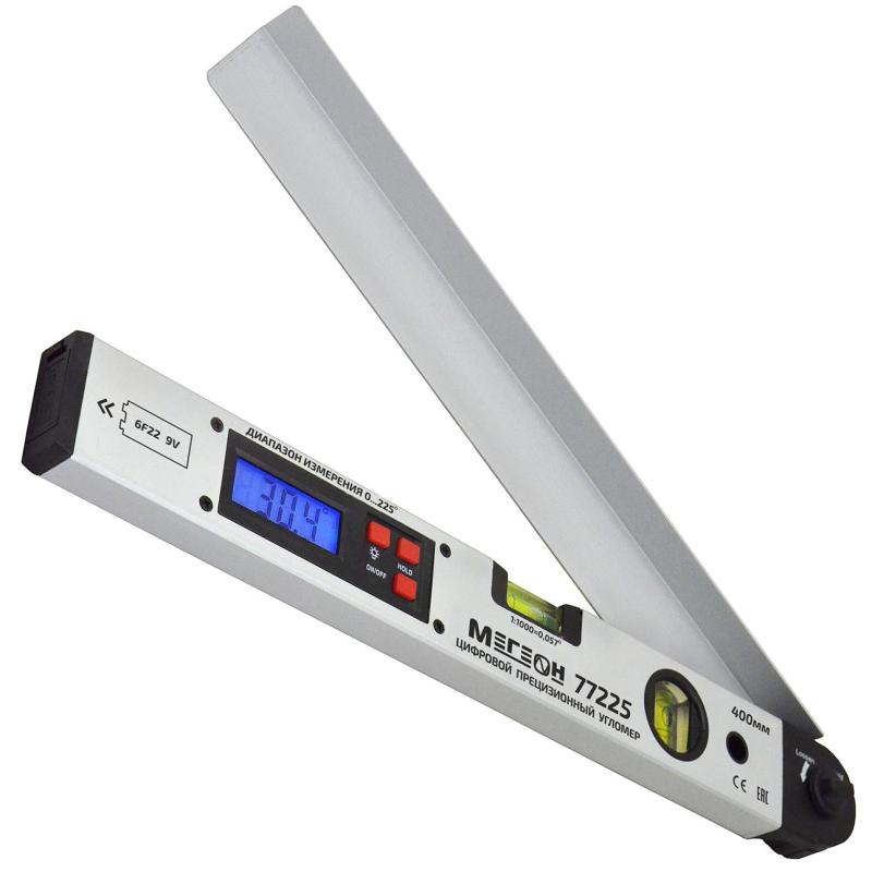 Угломер цифровой с пузырьковым уровнем МЕГЕОН 77225