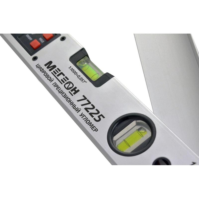 Угломер цифровой с пузырьковым уровнем МЕГЕОН 77225