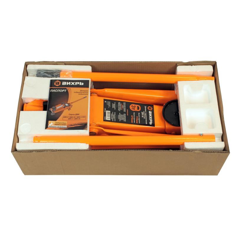 Домкрат гидравлический подкатной 3 т, 115-470 мм Вихрь ДМК-3Б