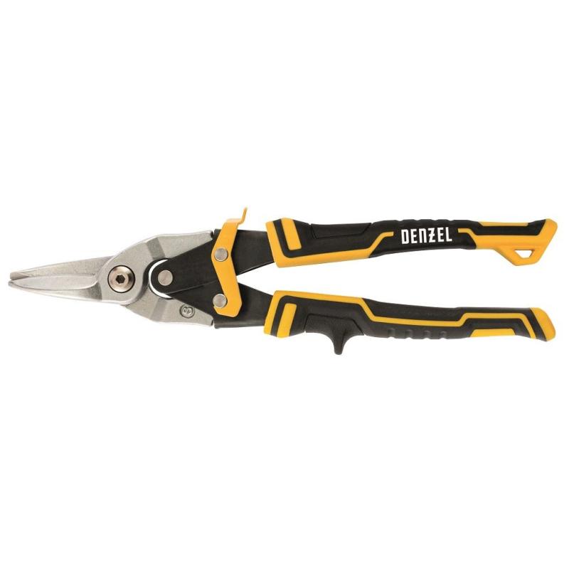 Ножницы по металлу DENZEL 270мм, прямой рез,CrMo (78370)