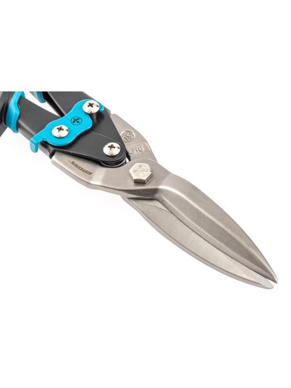 Ножницы по металлу GROSS PIRANHA 270мм,прямой проходной рез,СrMo (78329)