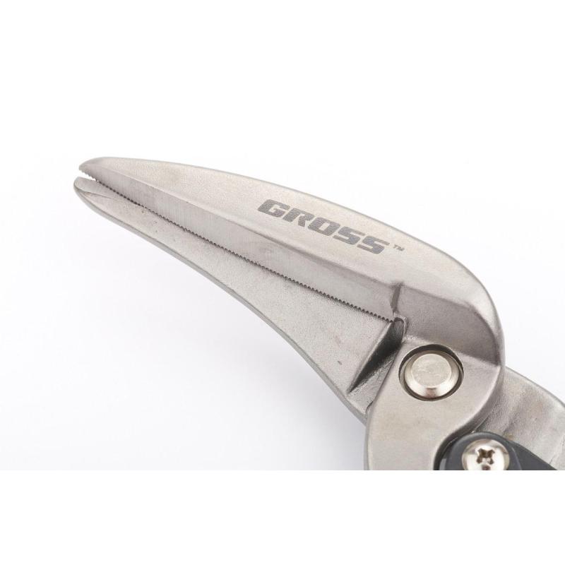 Ножницы по металлу GROSS PIRANHA 270мм,прямой и правый рез,СrMo (78333)