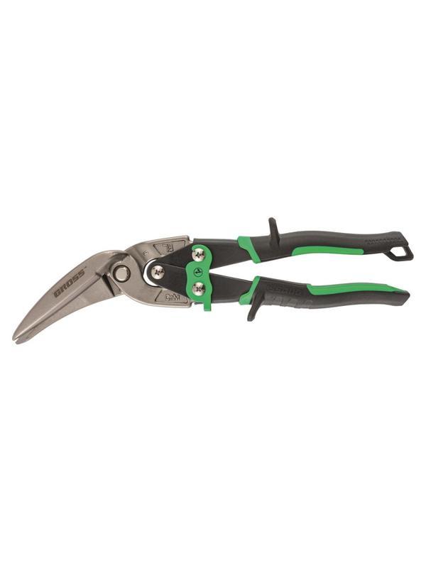 Ножницы по металлу GROSS PIRANHA 270мм,прямой и правый рез,СrMo (78333)