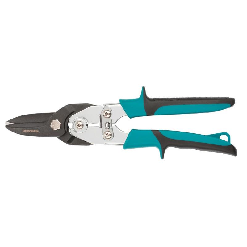 Ножницы по металлу GROSS PIRANHA усиленные,255 мм,прямой рез,СrMo (78347)