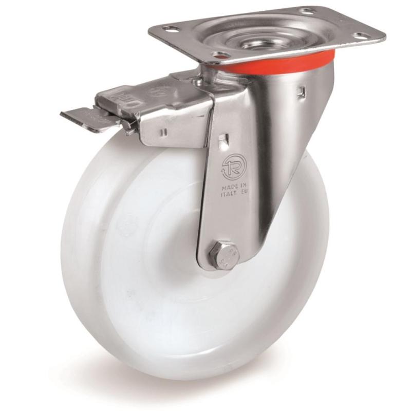 Колесо для тележки Tellure Rota 686803 поворотное с тормозом,125мм,до 220кг