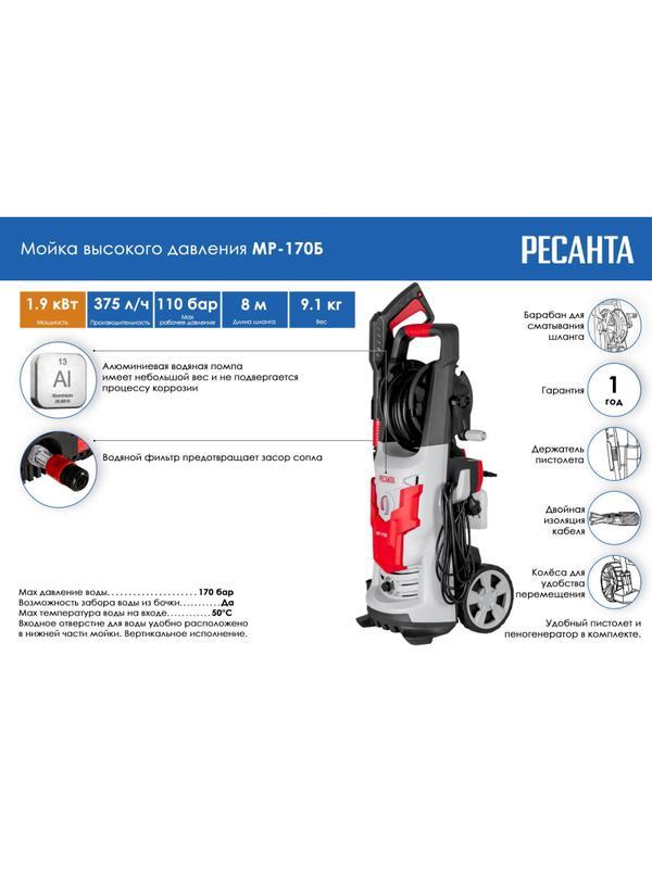 Мойка высокого давления Ресанта МР-170Б (70/8/21)