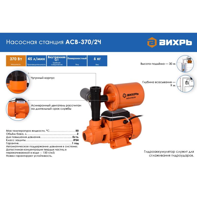 Насосная станция АСВ-370/2Ч Вихрь 68/1/8