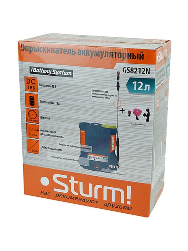 Опрыскиватель садовый ранцевый аккум. Sturm GS8212N, 12 л, без АКБ и ЗУ