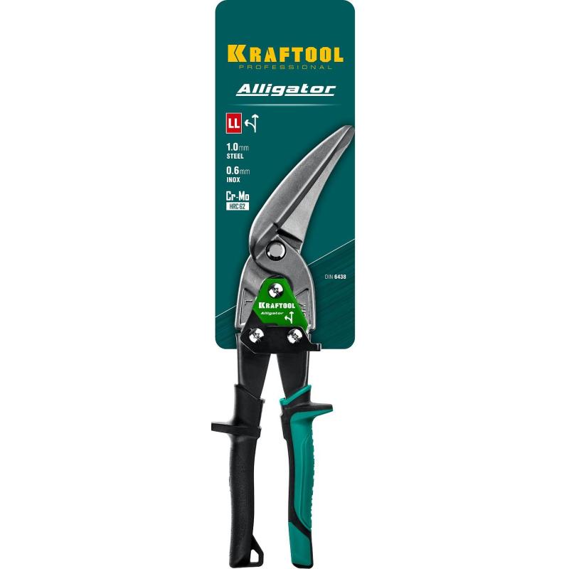 Ножницы левые удлиненные по металлу KRAFTOOL Alligator, 280 мм