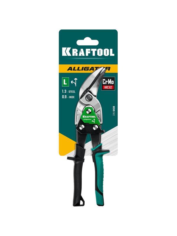 Ножницы левые усиленные по металлу с выносом KRAFTOOL Alligator, 250 мм