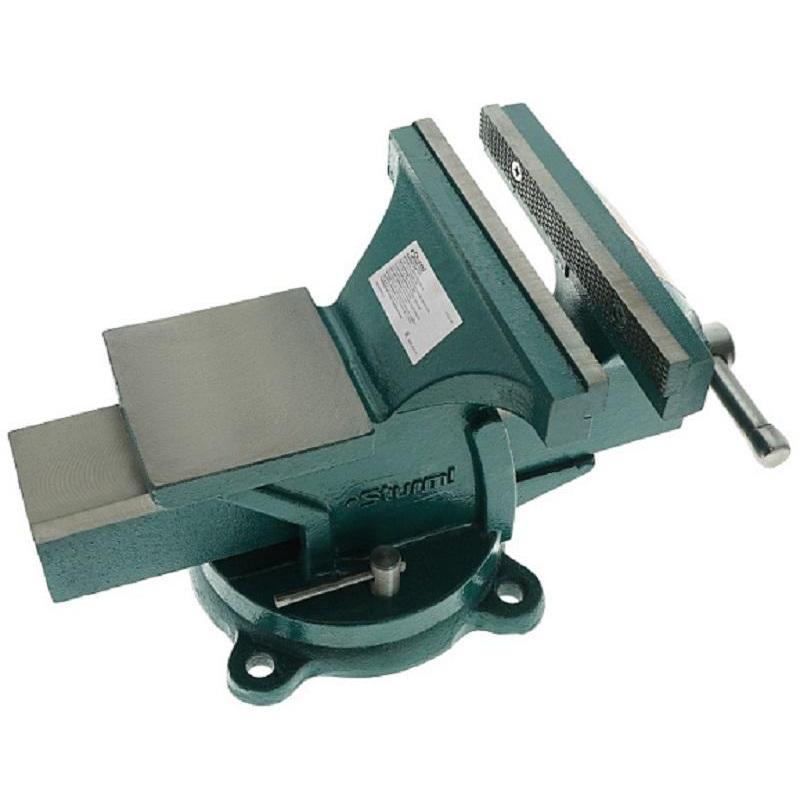 Тиски слесарные 200мм, ПОВОРОТНЫЕ УСИЛЕННЫЕ Sturm! 1075-01-200