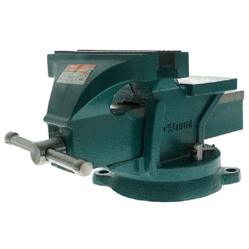 Тиски слесарные 200мм, ПОВОРОТНЫЕ УСИЛЕННЫЕ Sturm! 1075-01-200