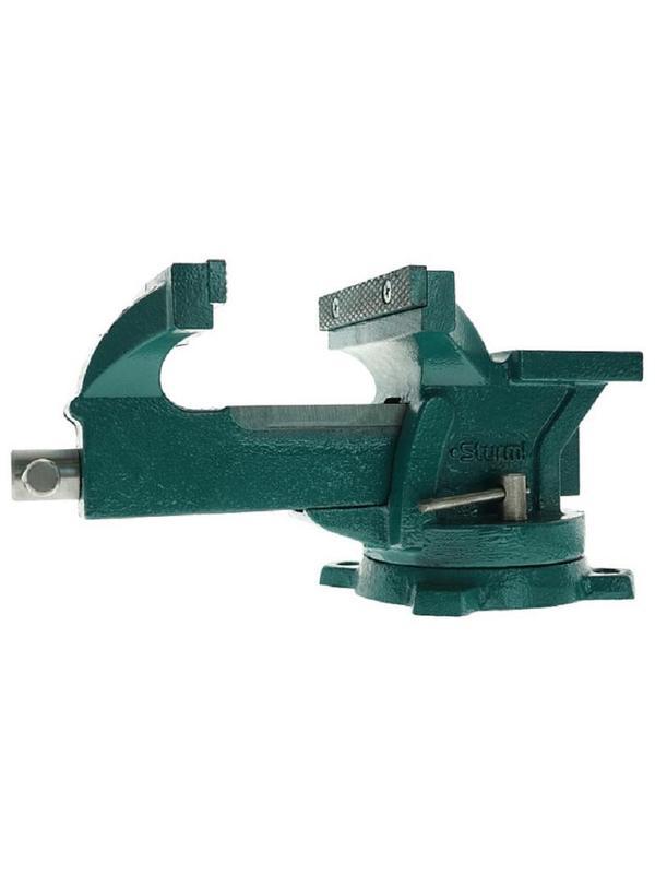 Тиски слесарные 200мм, ПОВОРОТНЫЕ УСИЛЕННЫЕ Sturm! 1075-01-200