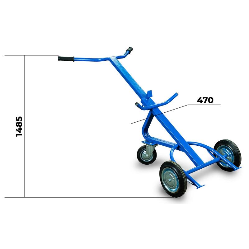 Тележка для металлических бочек TOR КБ-1 (250 литая + 160 поворотное)