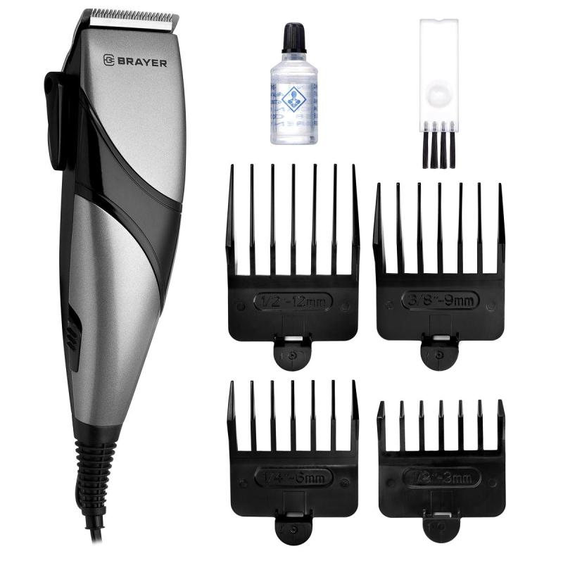 Машинка для стрижки BRAYER 3434BR  сетевая. Мощн.15 Вт. Стальные лезвия