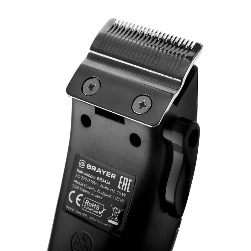 Машинка для стрижки BRAYER 3434BR  сетевая. Мощн.15 Вт. Стальные лезвия