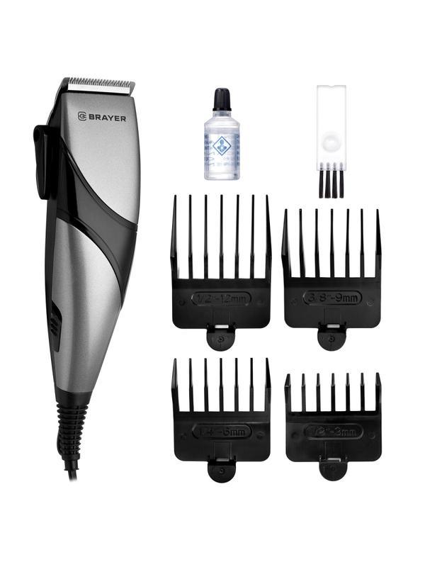 Машинка для стрижки BRAYER 3434BR  сетевая. Мощн.15 Вт. Стальные лезвия