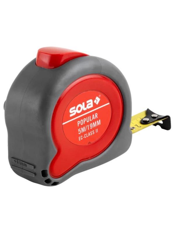 Рулетка Popular PP 5 м, 19 мм, II класс точности SOLA (50024301)