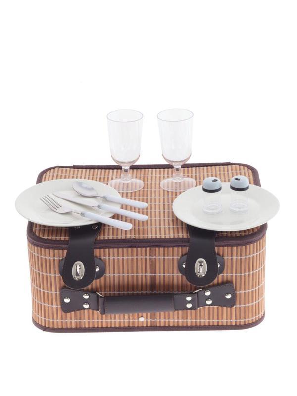 Корзина для пикника на 2 персоны с холодильным отдел, L40W32H17,5см, 800327