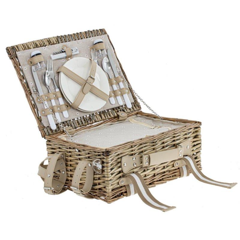 Корзина для пикника на 2 персоны с холодильным отдел, L41W31H31см, 800331