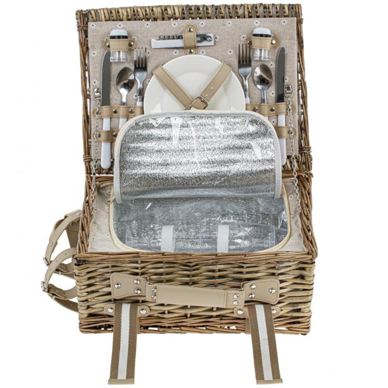 Корзина для пикника на 2 персоны с холодильным отдел, L41W31H31см, 800331