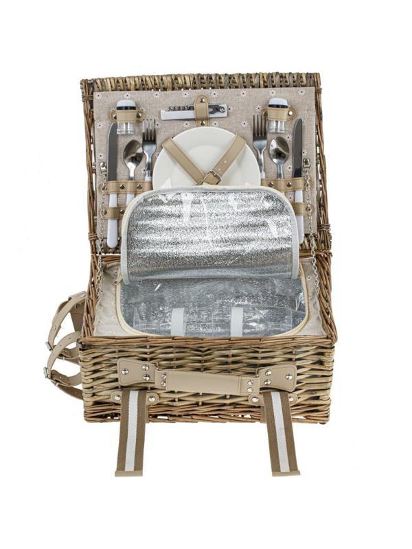 Корзина для пикника на 2 персоны с холодильным отдел, L41W31H31см, 800331