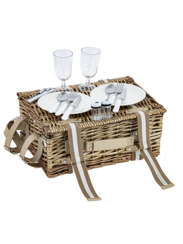 Корзина для пикника на 2 персоны с холодильным отдел, L41W31H31см, 800331