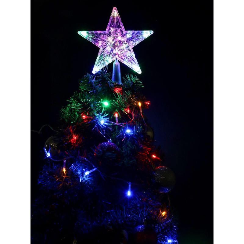 Верхушка на елку. Белая звезда, 19х19см, 15 LED, 1 режим, мульти НВУ-0002