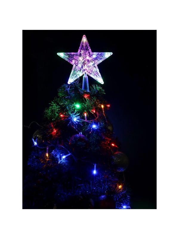 Верхушка на елку. Белая звезда, 19х19см, 15 LED, 1 режим, мульти НВУ-0002