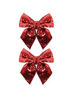 Бант новогодний из полиэстера, наб.2 шт / 14х12х0,01см арт.93271