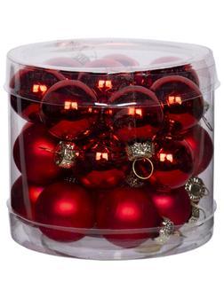 Набор шаров подвесных из стекла, наб.24 шт / 2,5x2,5x2,5см арт.92656