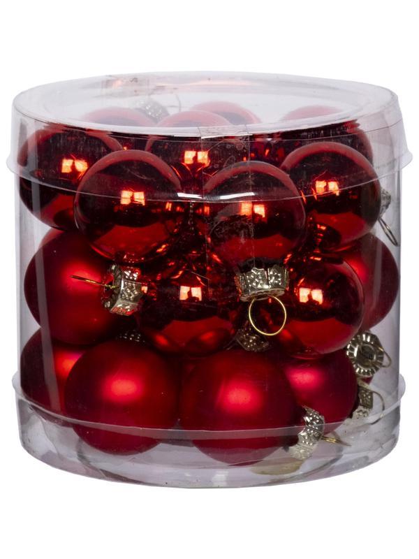 Набор шаров подвесных из стекла, наб.24 шт / 2,5x2,5x2,5см арт.92656