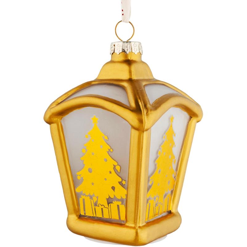 Игрушка НГ подвесная стекло с подсветкой LR44, 1,5 В,110 мА/ч 7x9x7см,93358